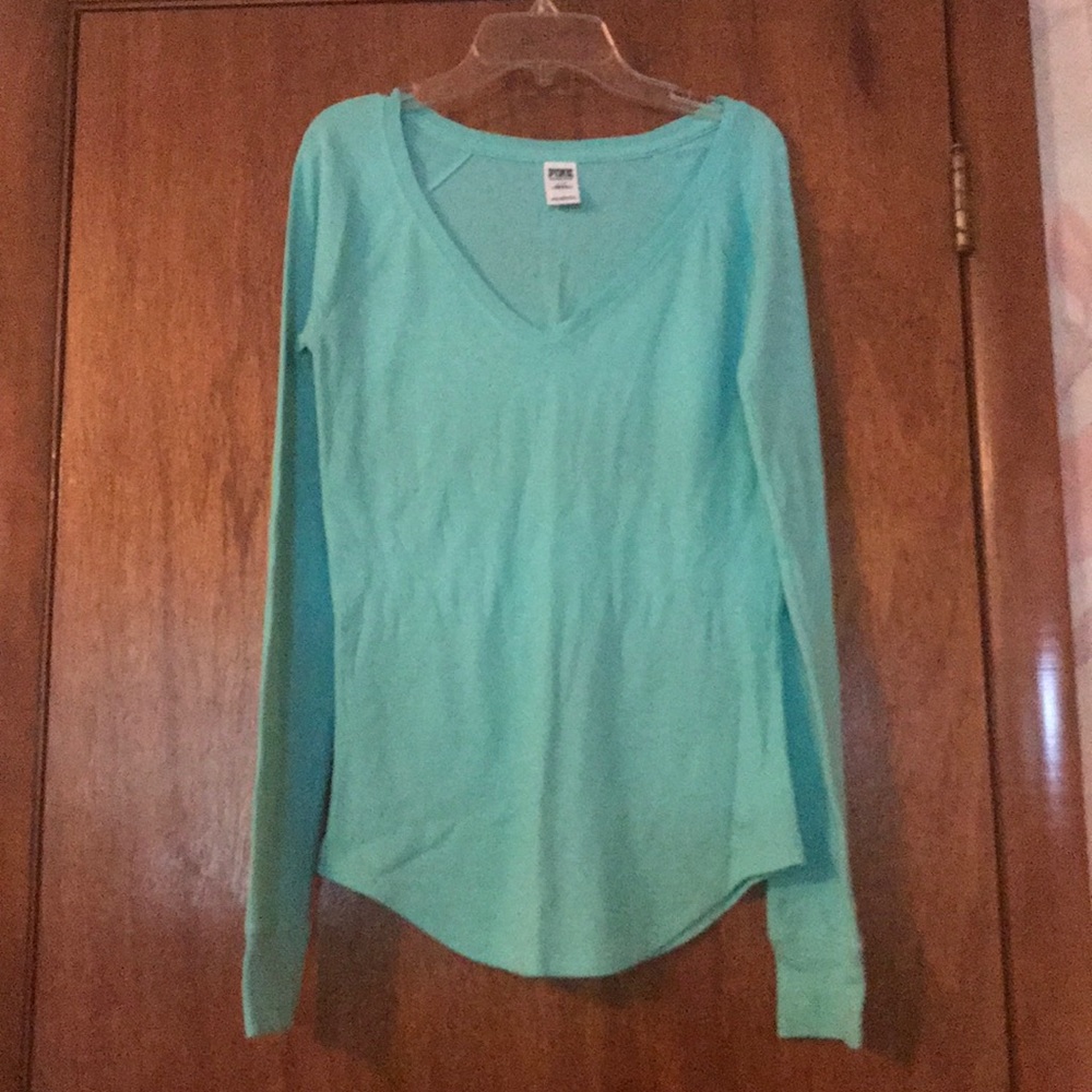 Pink Long Sleeve V-Neck